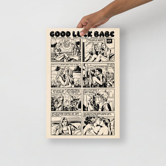 Good Luck Babe! Black and White Poster