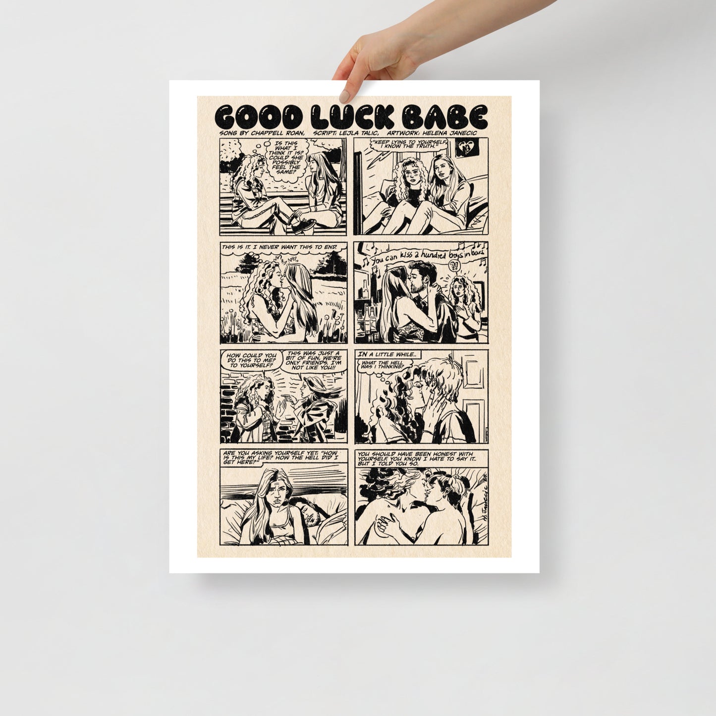 Good Luck Babe! Black and White Poster