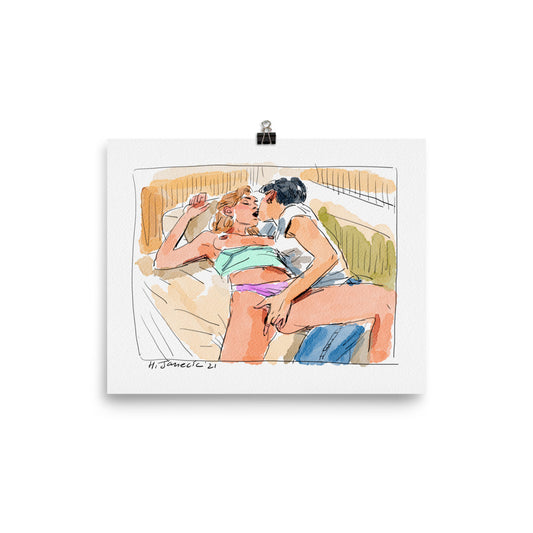 Sunday Night Study - Art Print